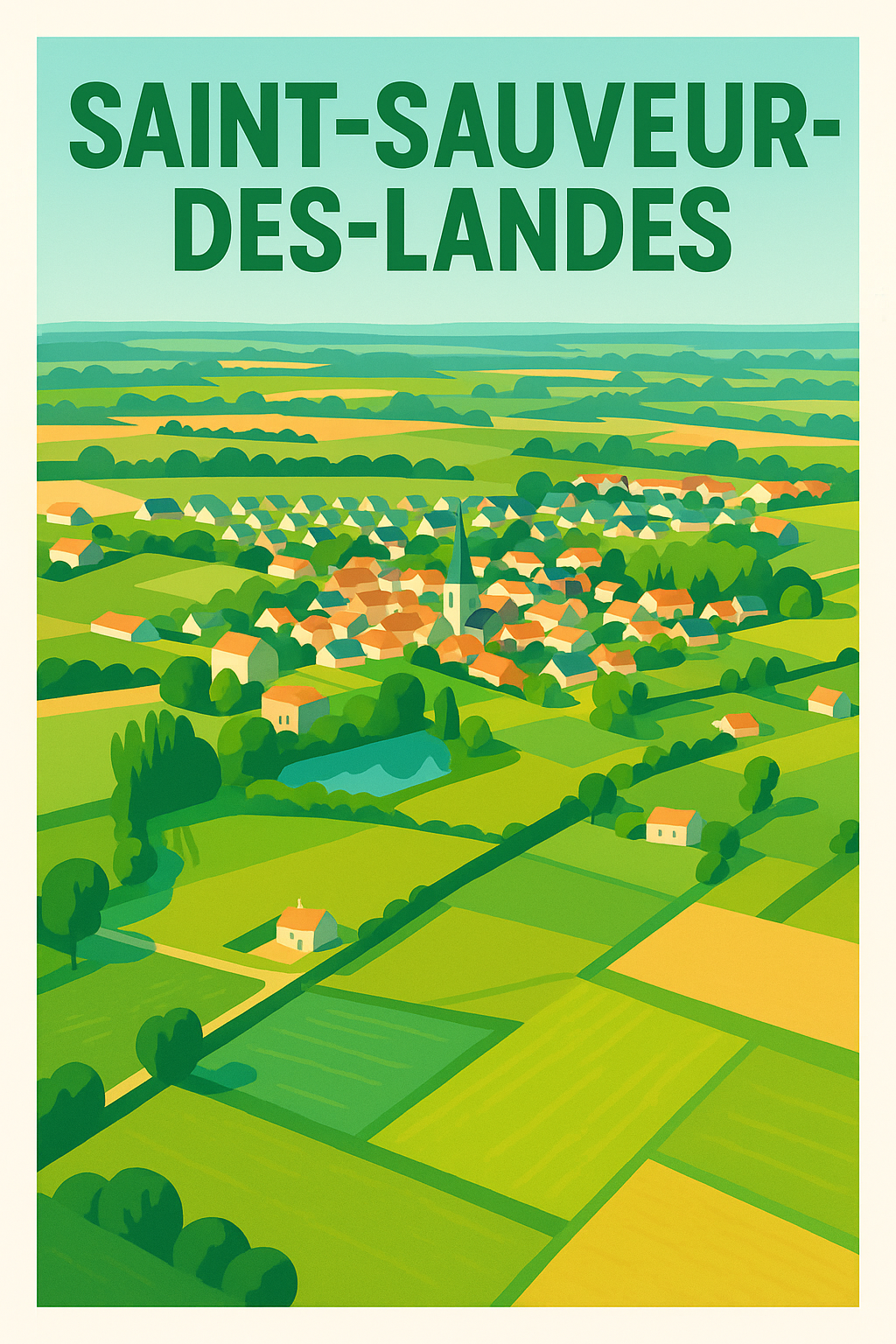 Affiche de Saint-Sauveur-des-Landes - Charme et sérénité de la campagne bretonne