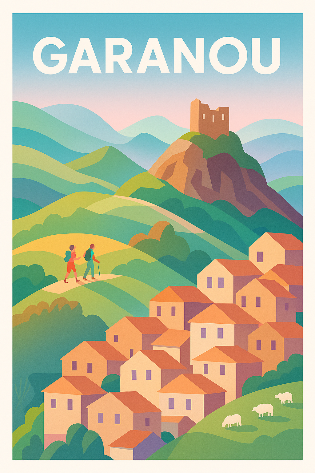 Affiche Garanou — Village perché au cœur des montagnes · poster d'art de Garanou