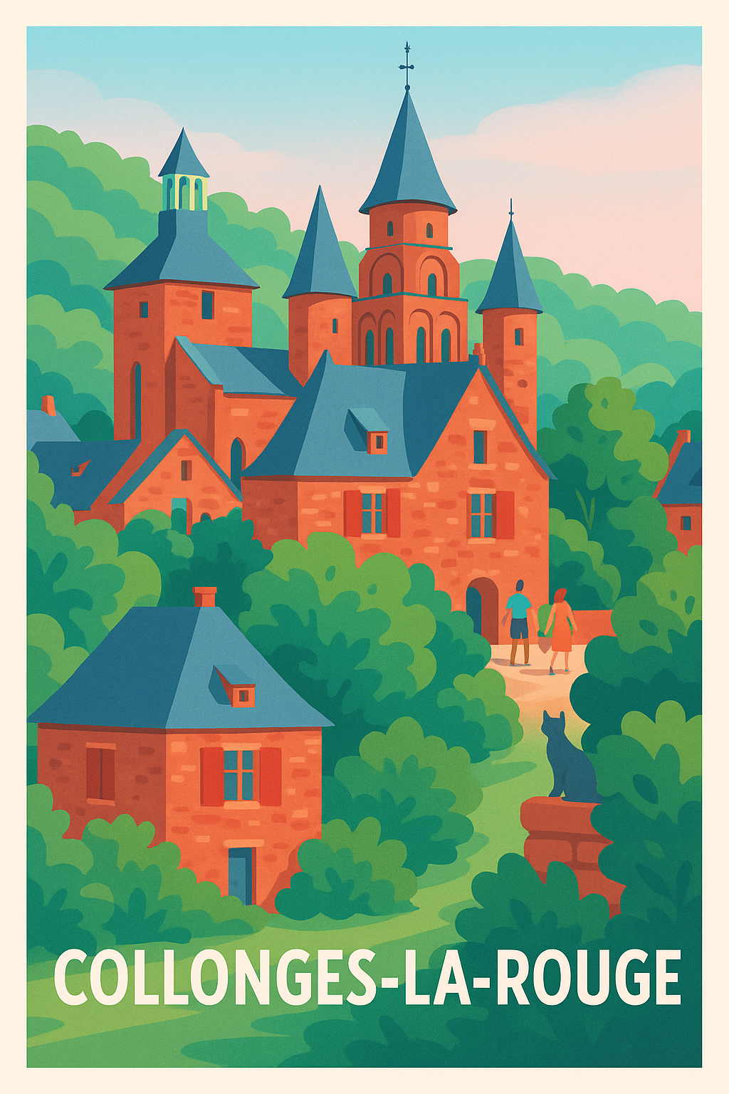 Affiche de Collonges-la-Rouge - Charme et authenticité rougeoyante