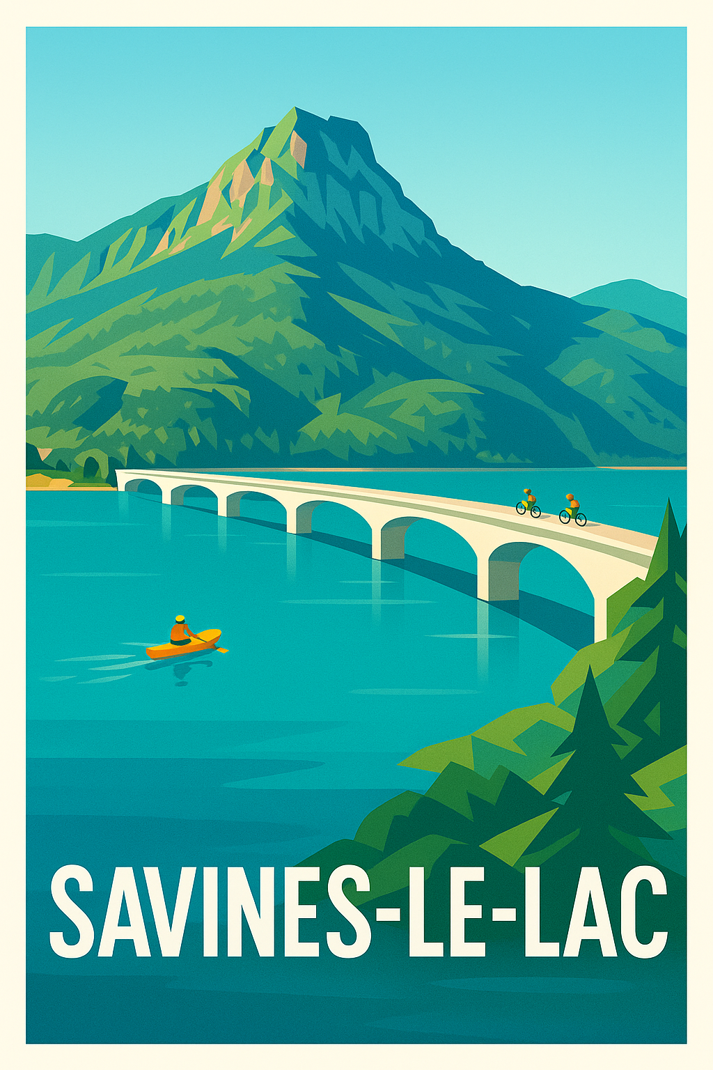 Affiche Savines-le-Lac — Évasion au bord de l'eau · poster d'art de Savines-le-Lac