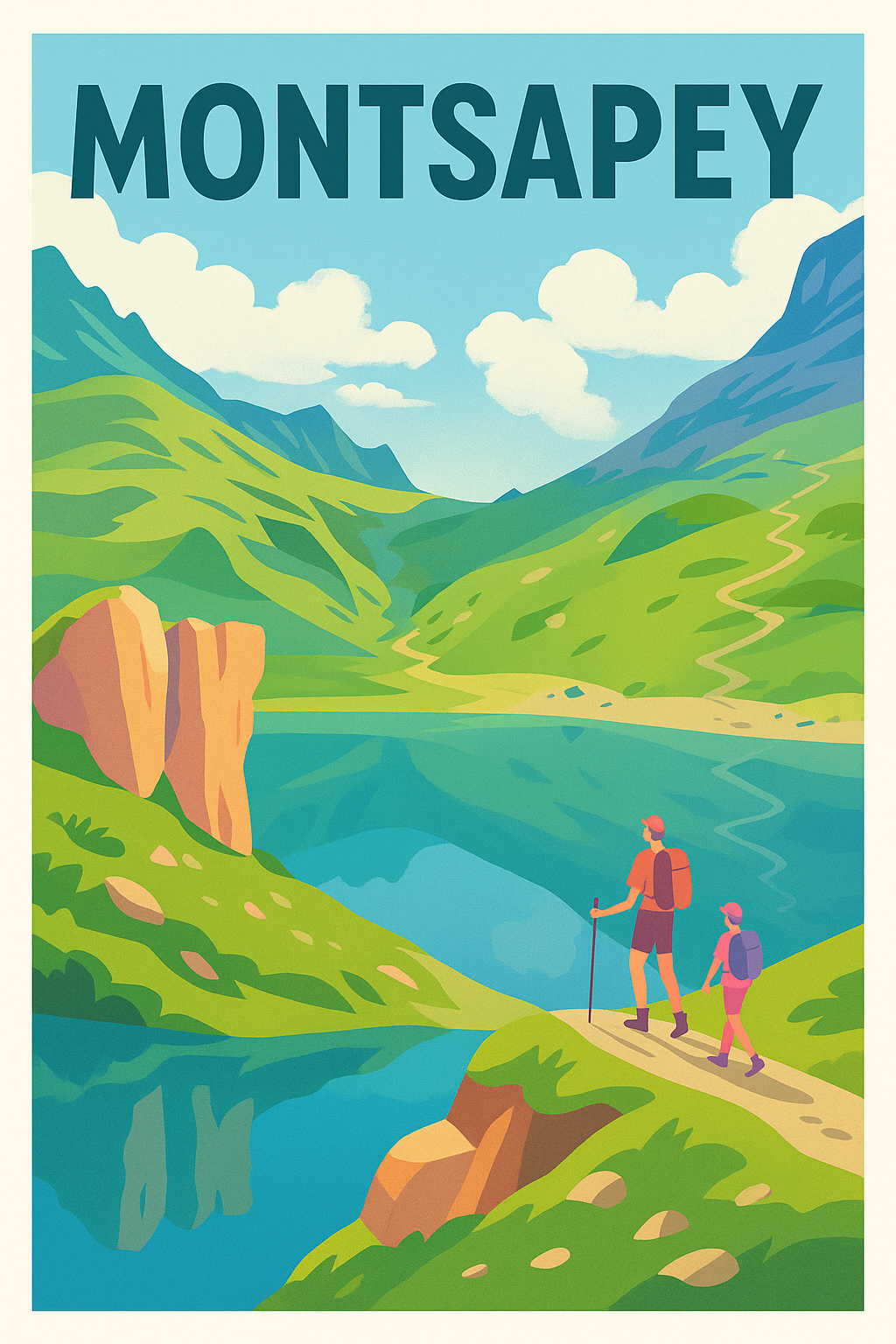 Affiche de Montsapey - Invitation à la randonnée en montagne