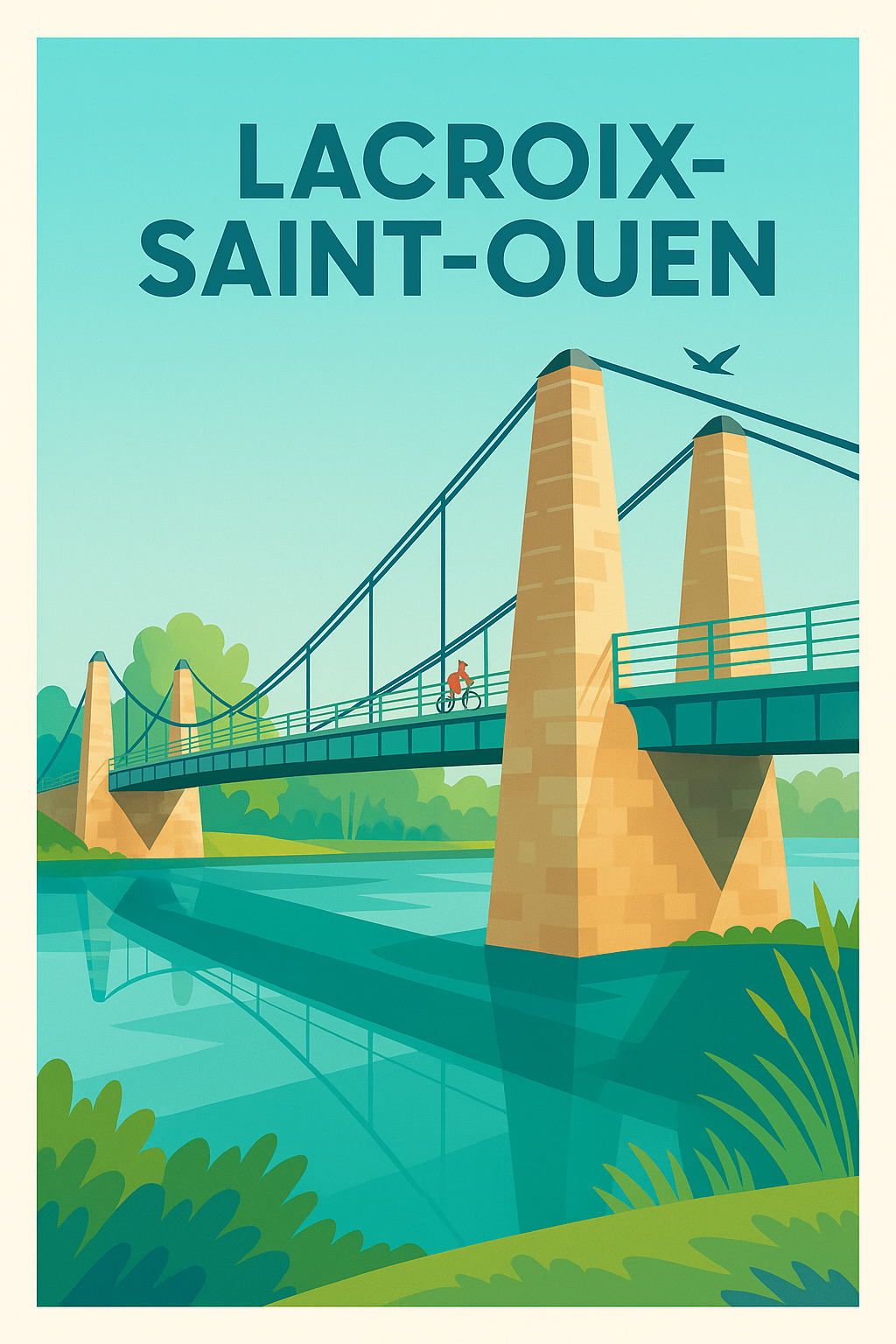 Affiche de Lacroix-Saint-Ouen - Élégance et sérénité au fil de l'eau