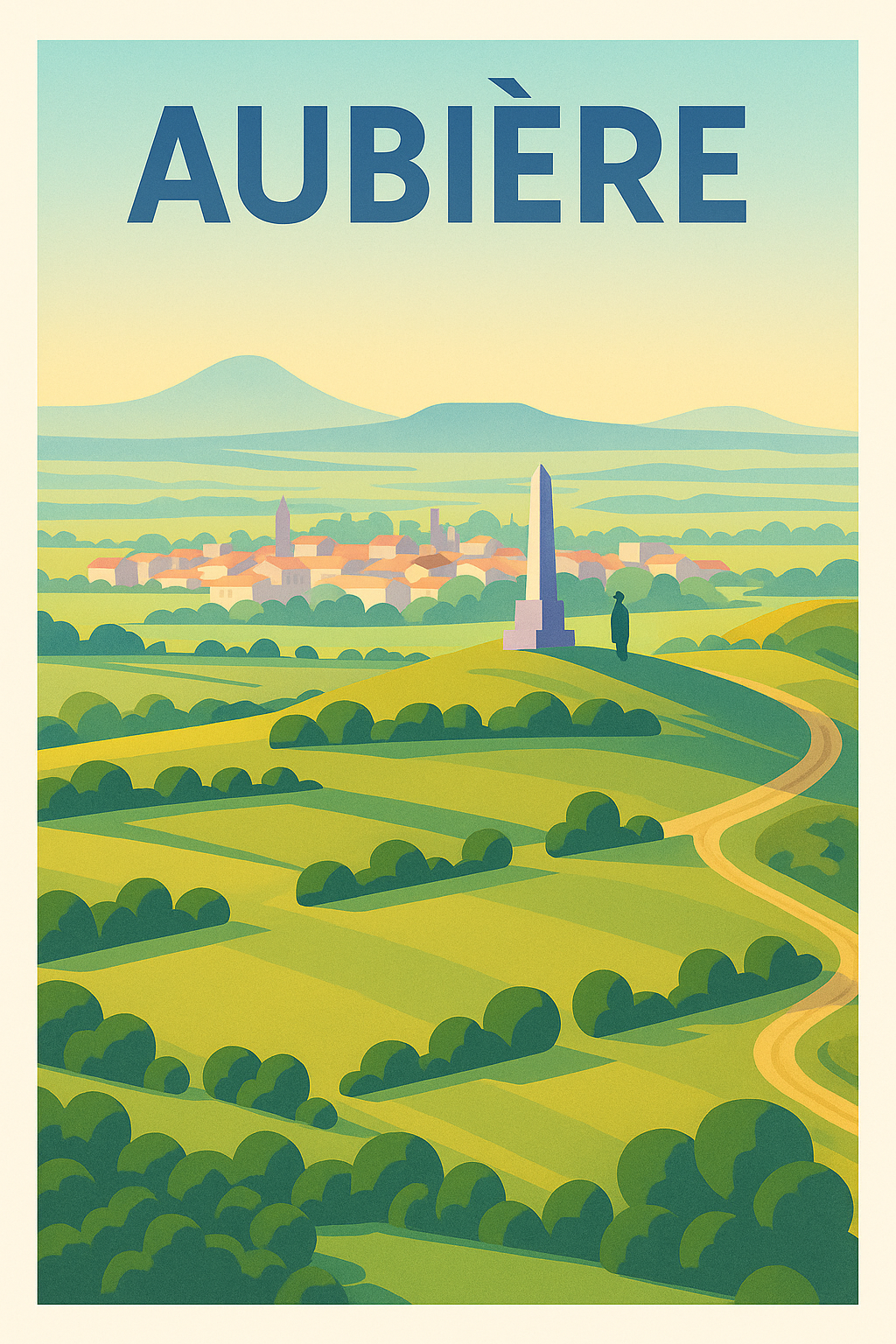 Affiche de Aubière - Horizons paisibles et campagne verdoyante