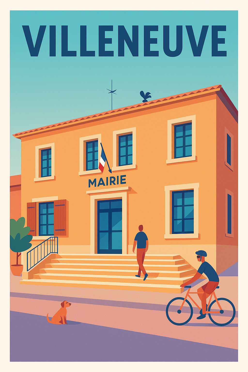 Affiche de Villeneuve - Charme et vie quotidienne au cœur de la mairie