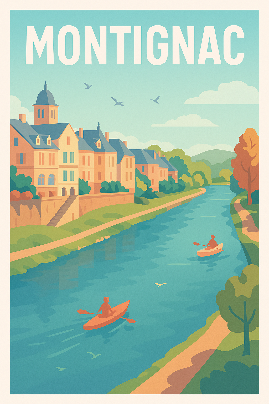 Affiche Montignac — Sérénité sur la Dordogne · poster d'art de Montignac