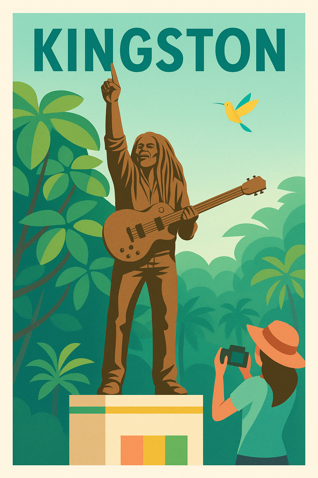 Affiche de Kingston - Vibrations jamaïcaines en hommage à Bob Marley