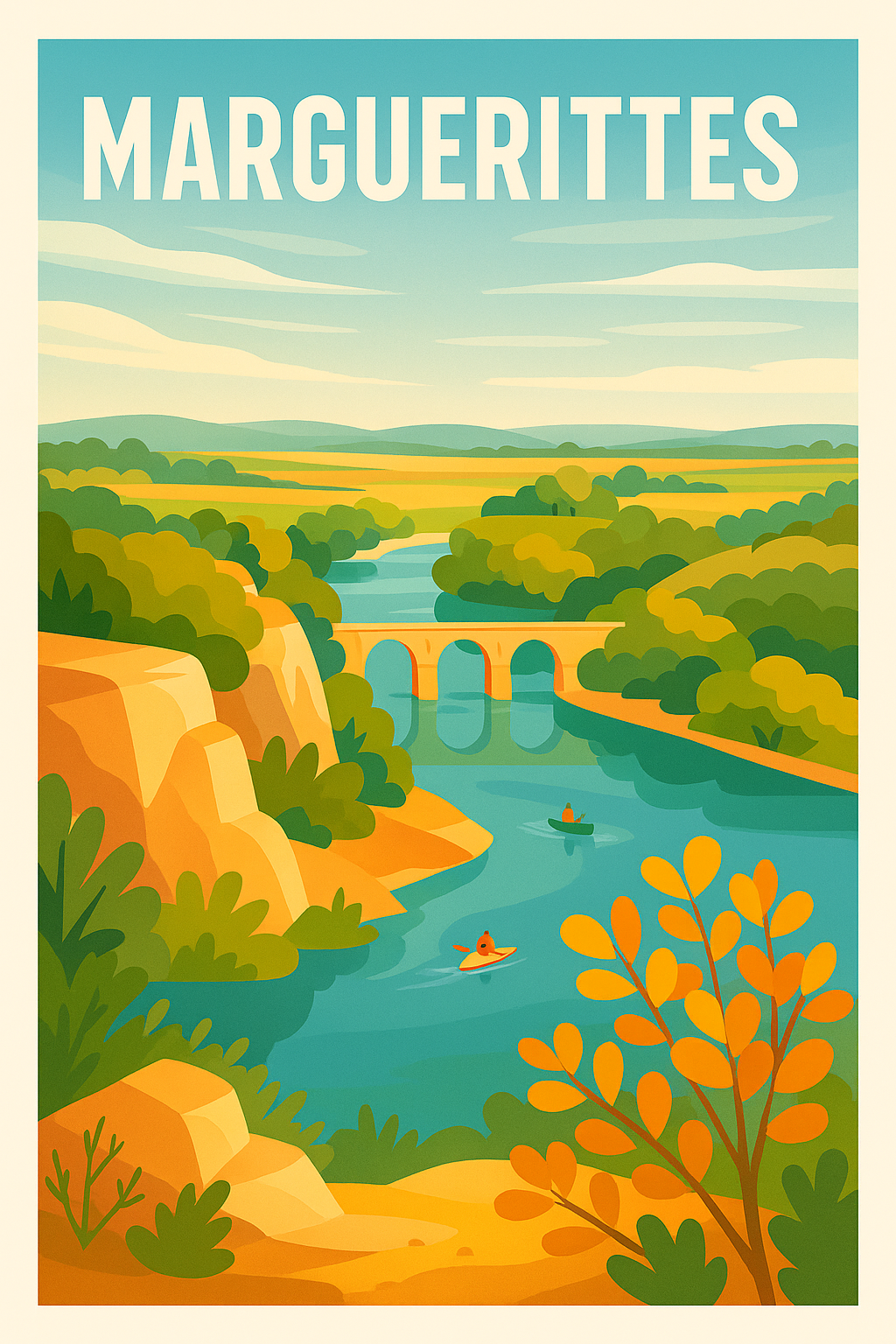 Affiche de Marguerittes - Harmonie de la nature et de l'eau calme