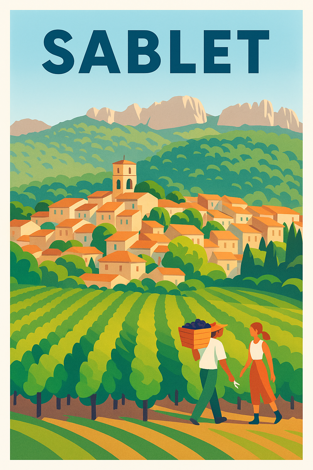 Affiche de Sablet - L'élégance viticole au cœur de la Provence