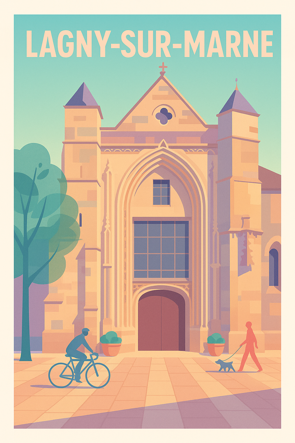 Affiche Lagny-sur-Marne — Charme historique au cœur de la ville · poster d'art de Lagny-sur-Marne