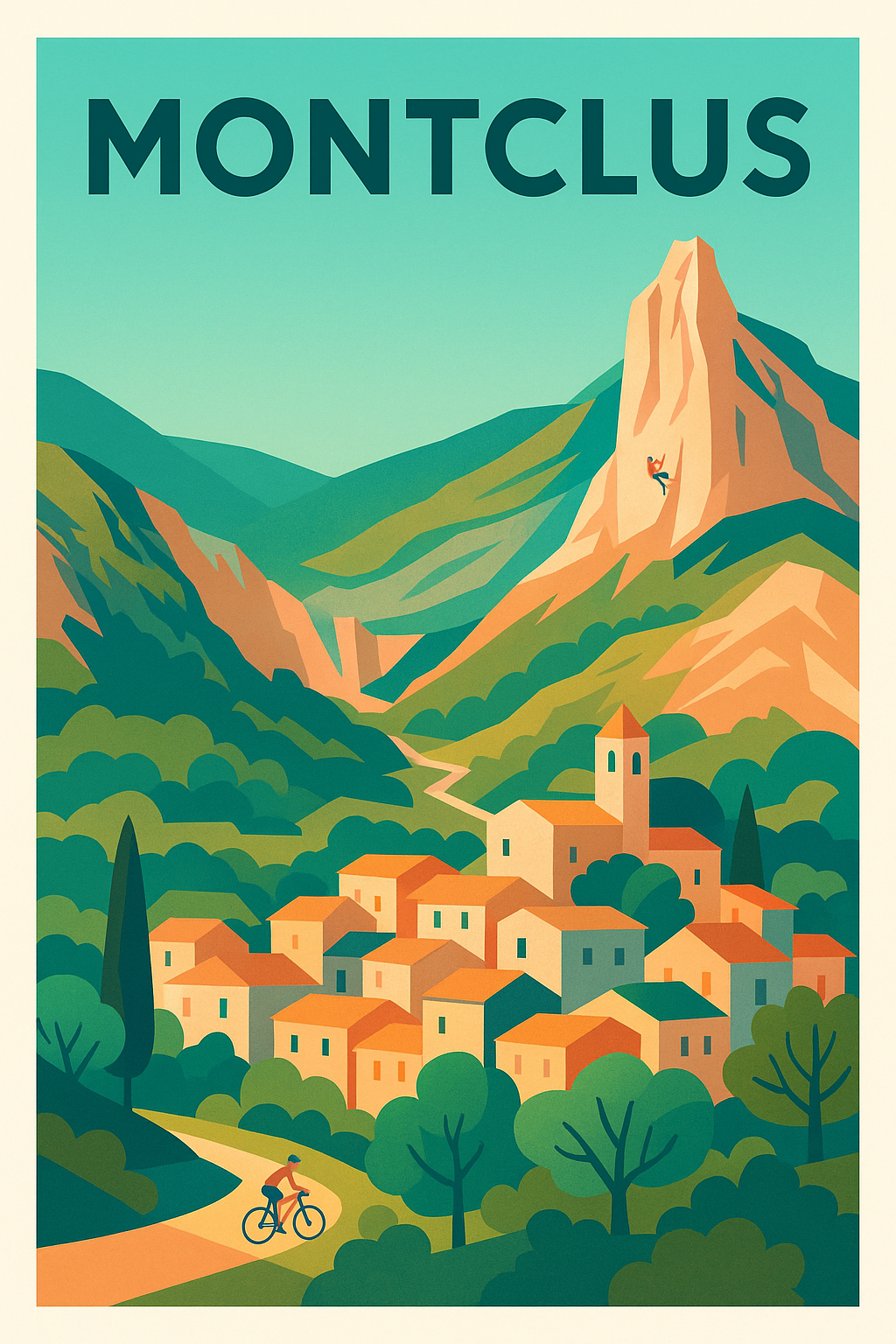 Affiche Montclus — Village au cœur des montagnes · poster d'art de Montclus