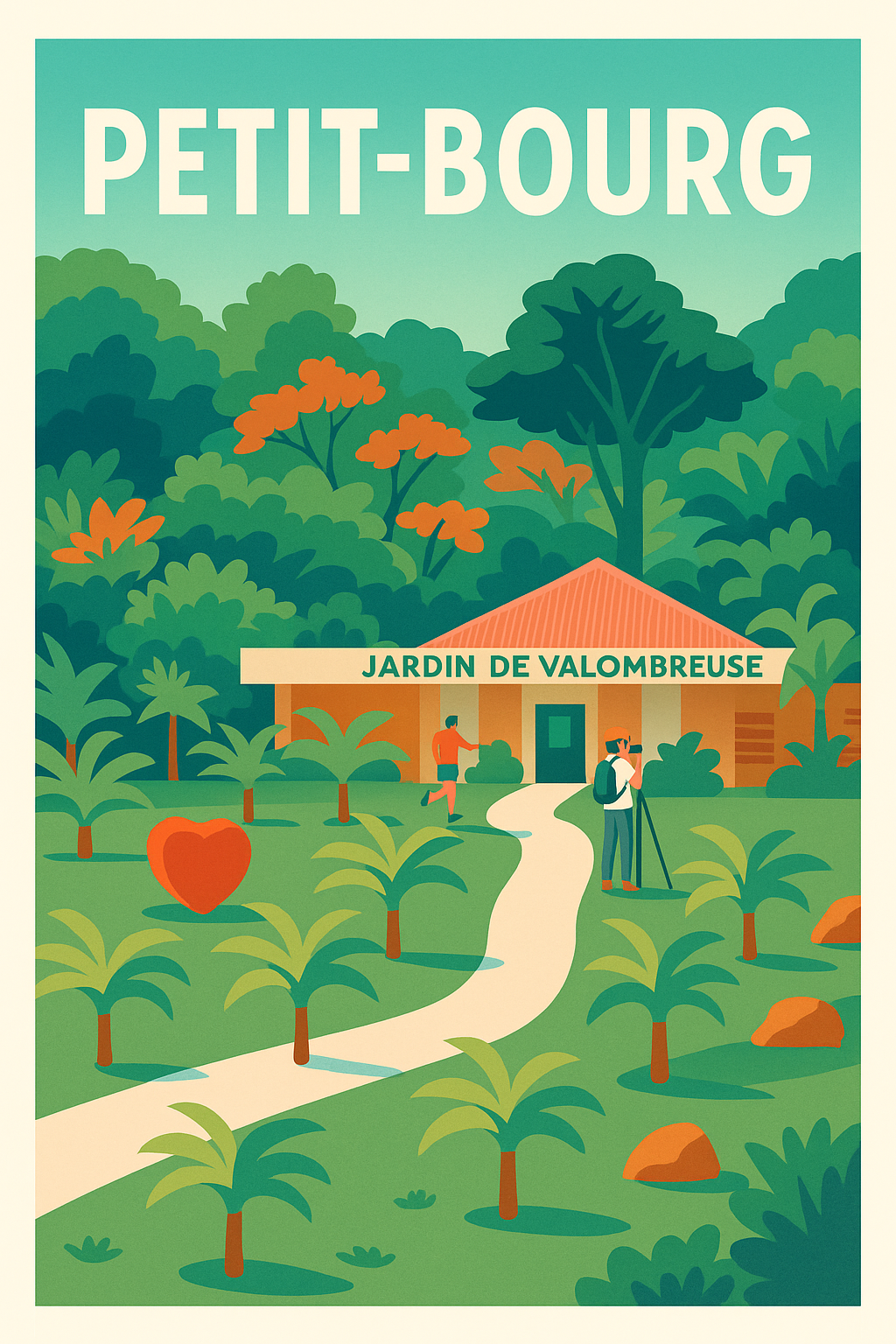 Affiche Petit-Bourg — Évasion au Jardin de Valombreuse · poster d'art de Petit-Bourg