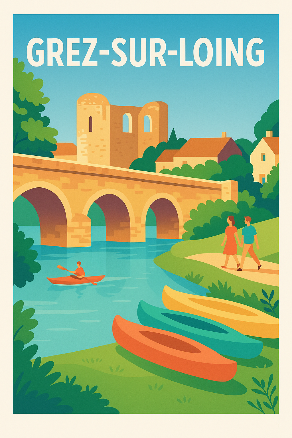 Affiche de Grez-sur-Loing - Charme bucolique au fil de l'eau