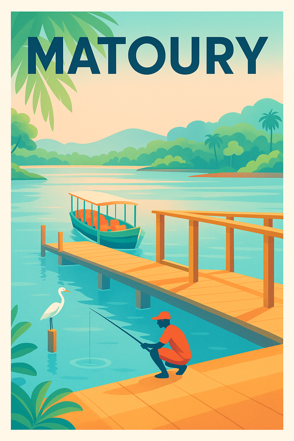 Affiche Matoury — Sérénité au bord de l'eau · poster d'art de Matoury