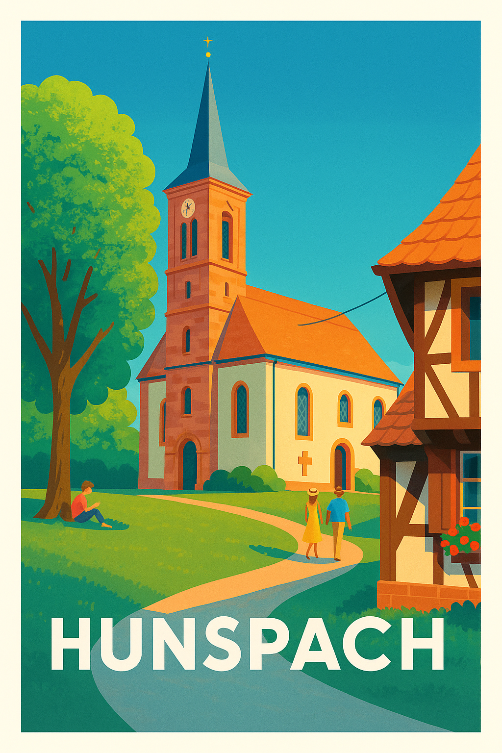 Affiche Hunspach — Charme alsacien authentique · poster d'art de Hunspach