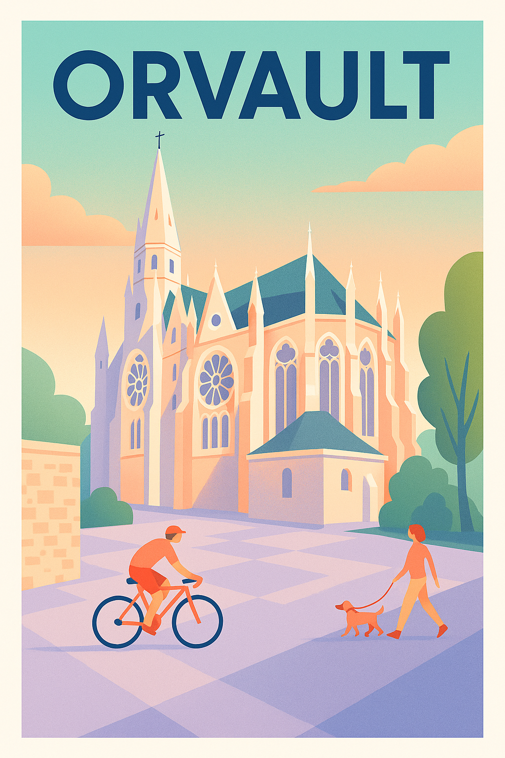 Affiche Orvault — Charme et sérénité à l'église emblématique · poster d'art de Orvault