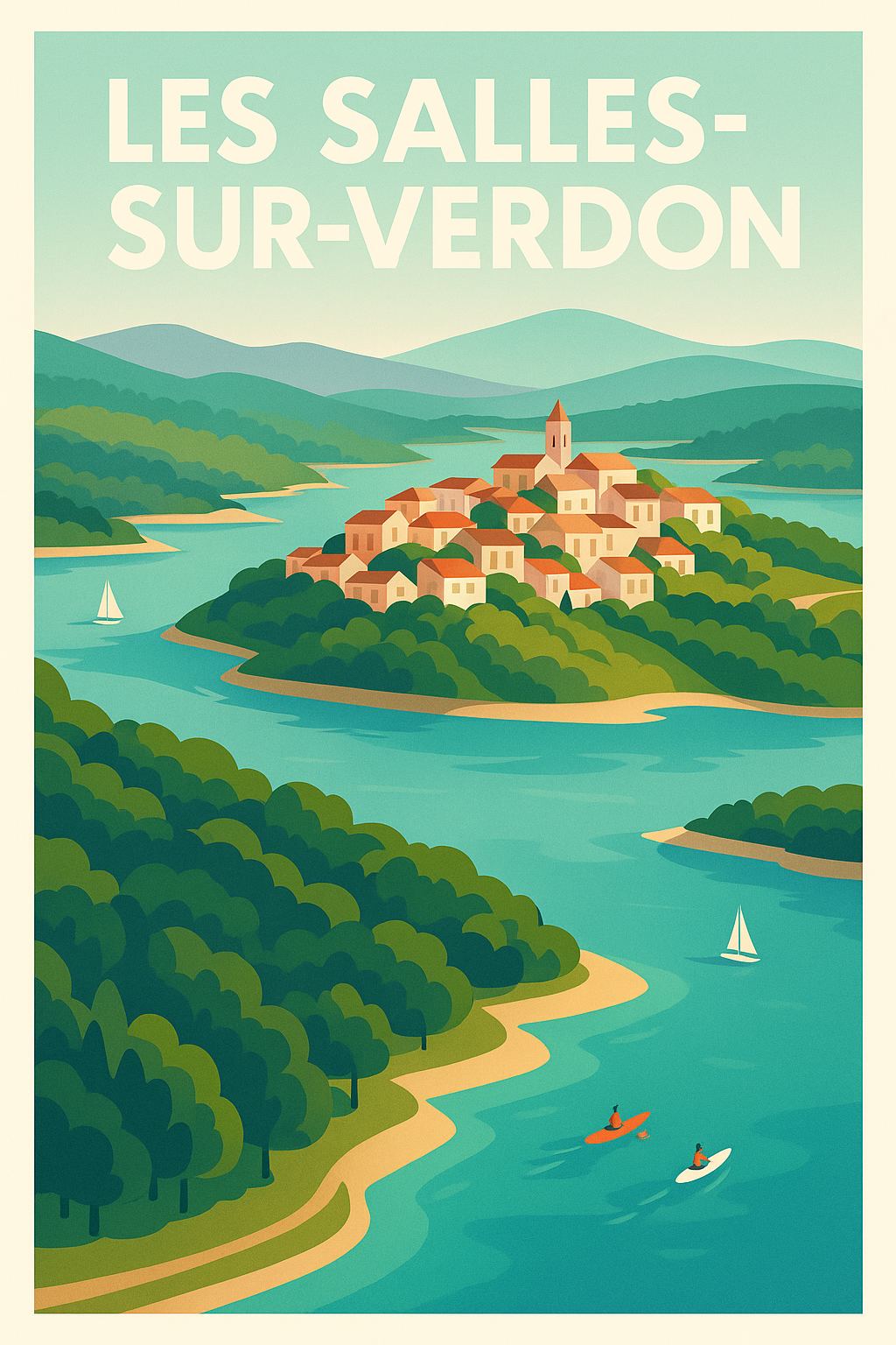 Affiche Les Salles-sur-Verdon — Évasion et nature au cœur du Verdon · poster d'art de Les Salles-sur-Verdon