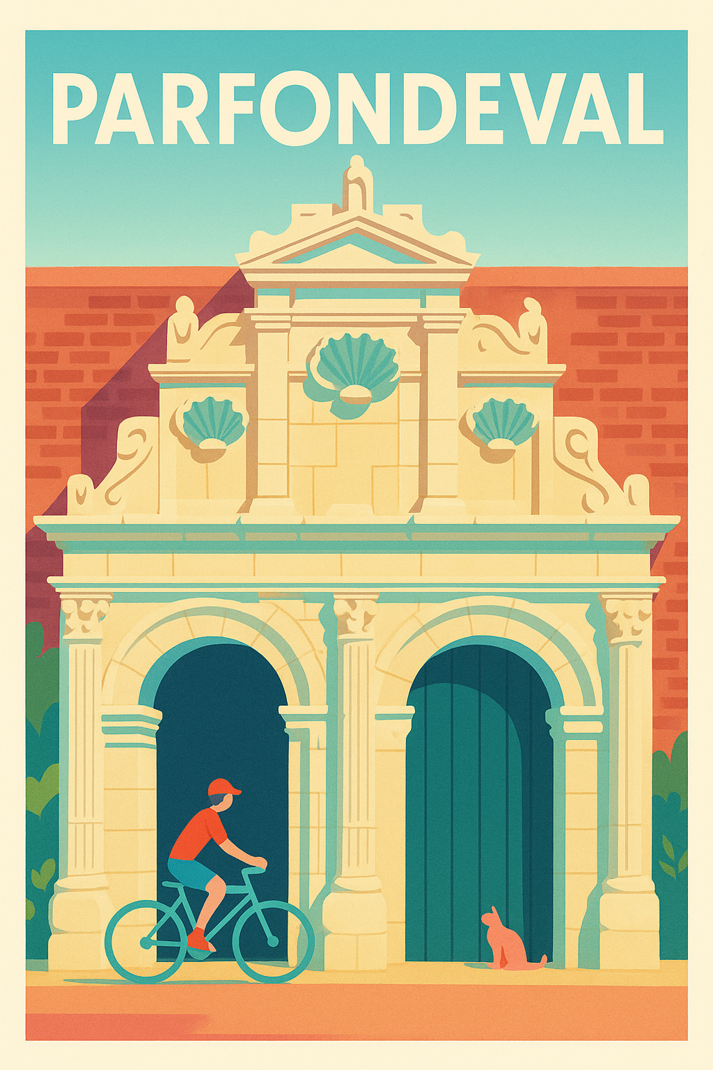 Affiche Parfondeval — Charme historique à vélo · poster d'art de Parfondeval