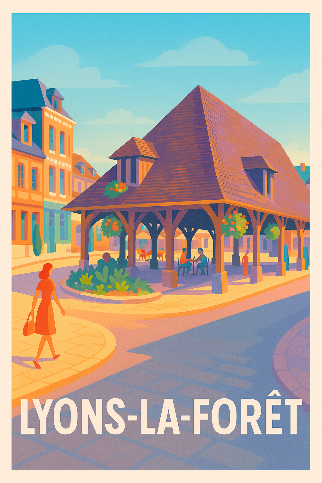 Affiche Lyons-la-Forêt — Charme et authenticité normande · poster d'art de Lyons-la-Forêt