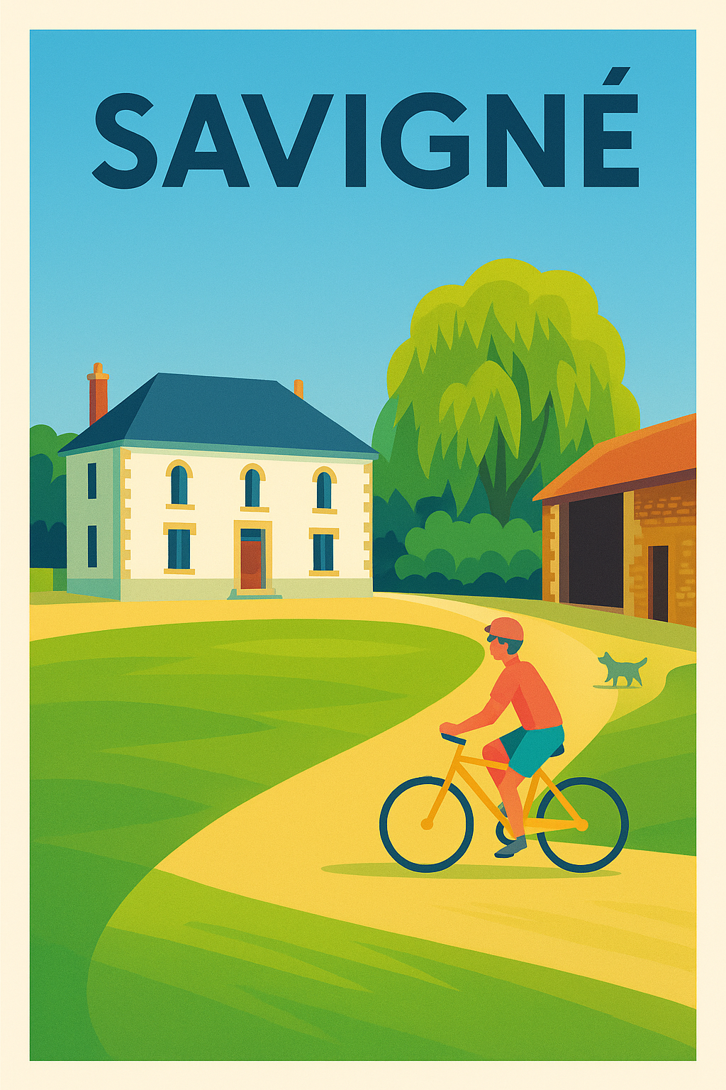 Affiche de Savigné - Ambiance paisible et campagne ensoleillée