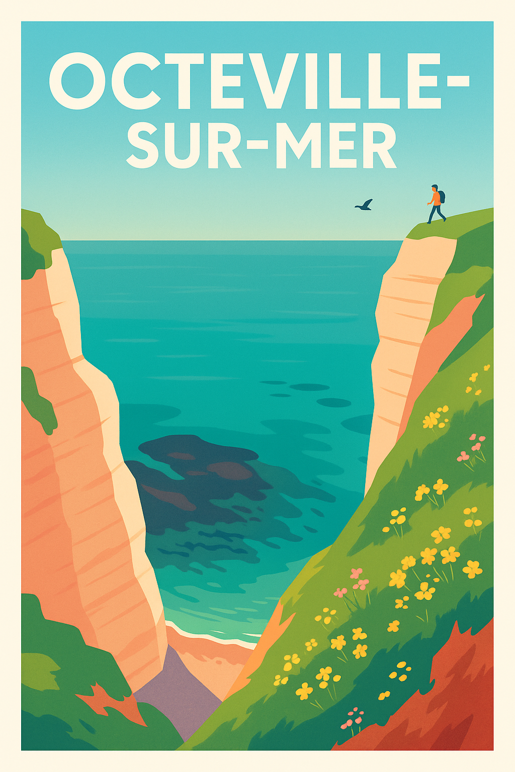 Affiche de Octeville-sur-Mer - L'évasion au bord des falaises