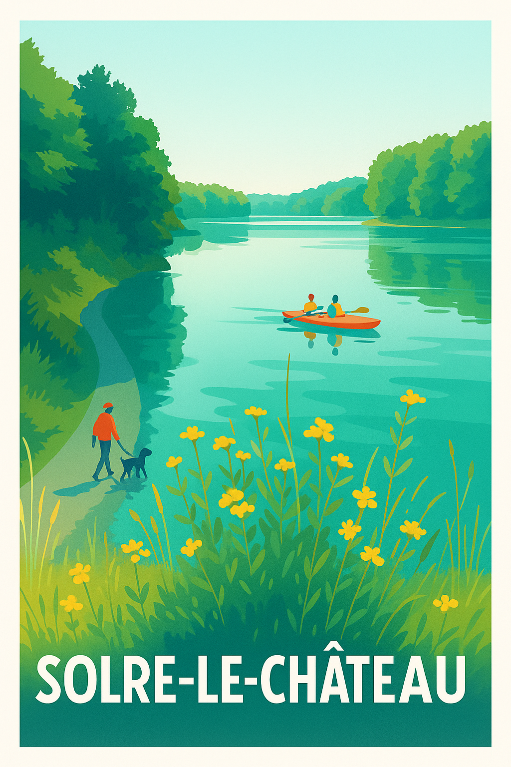Affiche Solre-le-Château — Sérénité et nature au fil de l'eau · poster d'art de Solre-le-Château