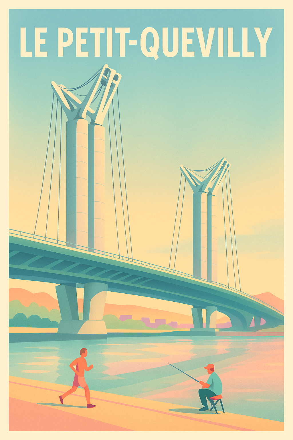 Affiche Le Petit-Quevilly — L'élégance du Pont Moderne · poster d'art de Le Petit-Quevilly
