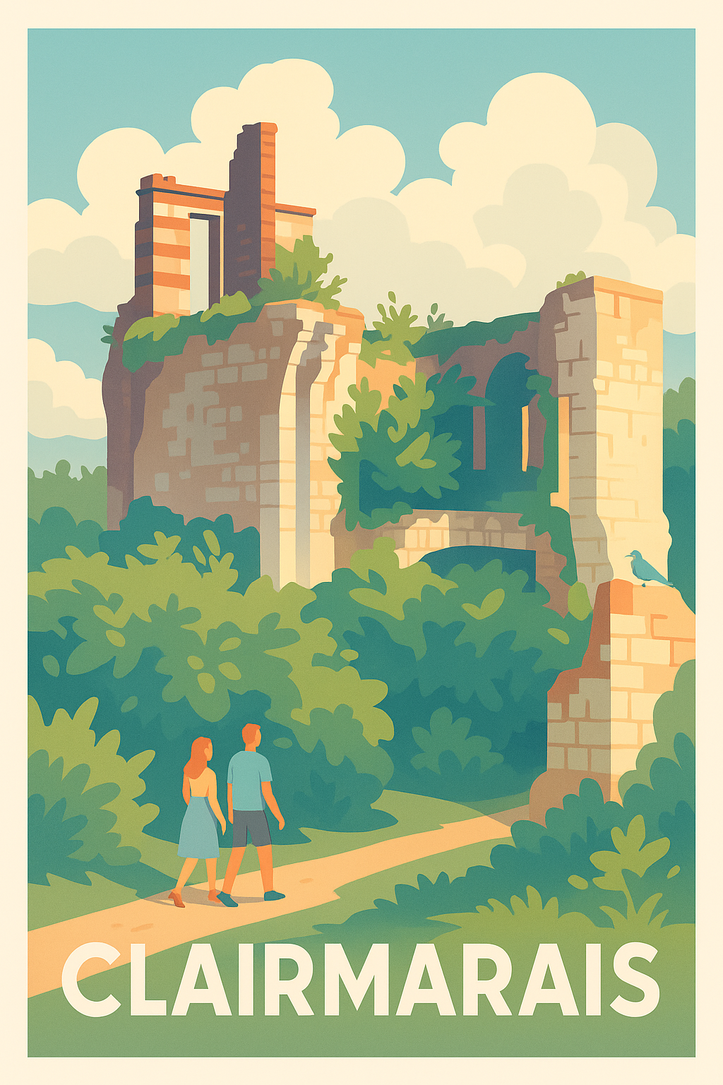 Affiche Clairmarais — Balade au cœur des ruines historiques · poster d'art de Clairmarais