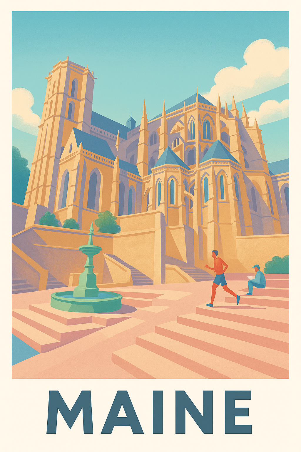 Affiche de Maine - Une balade paisible au cœur de la cathédrale