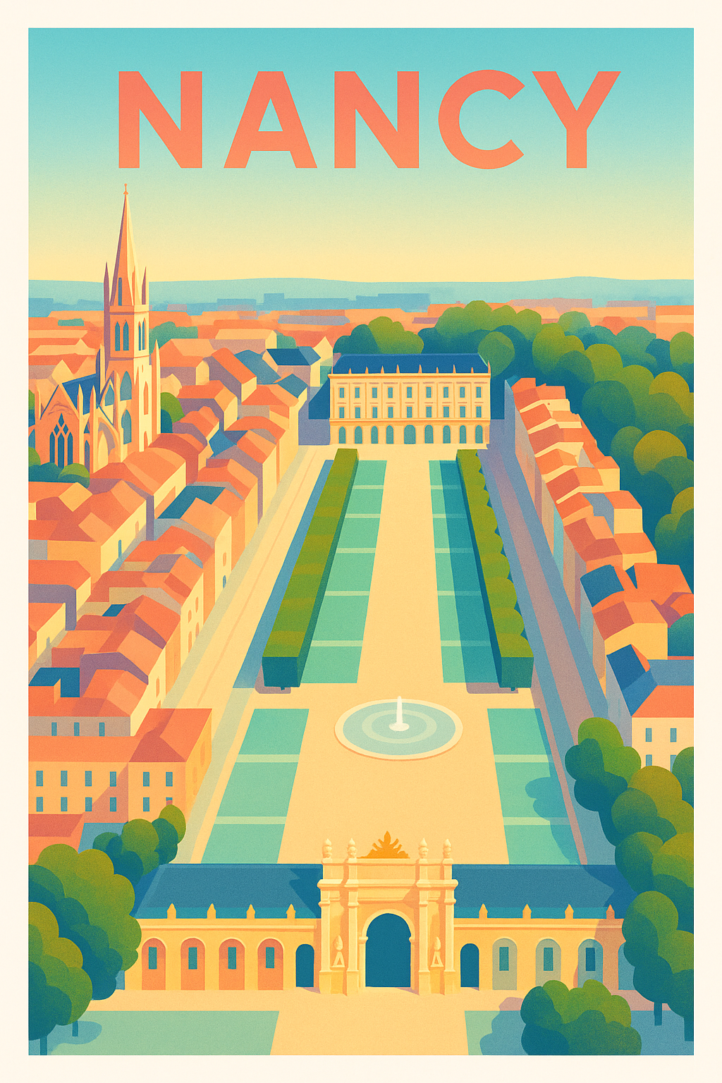 Affiche de Nancy - Élégance et lumière au cœur de la ville