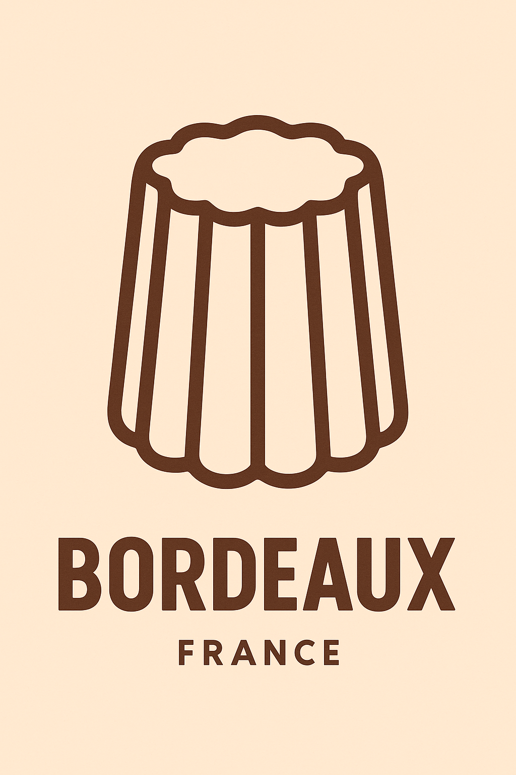 Affiche Bordeaux — L'élégance gourmande du cannelé · poster d'art de Bordeaux