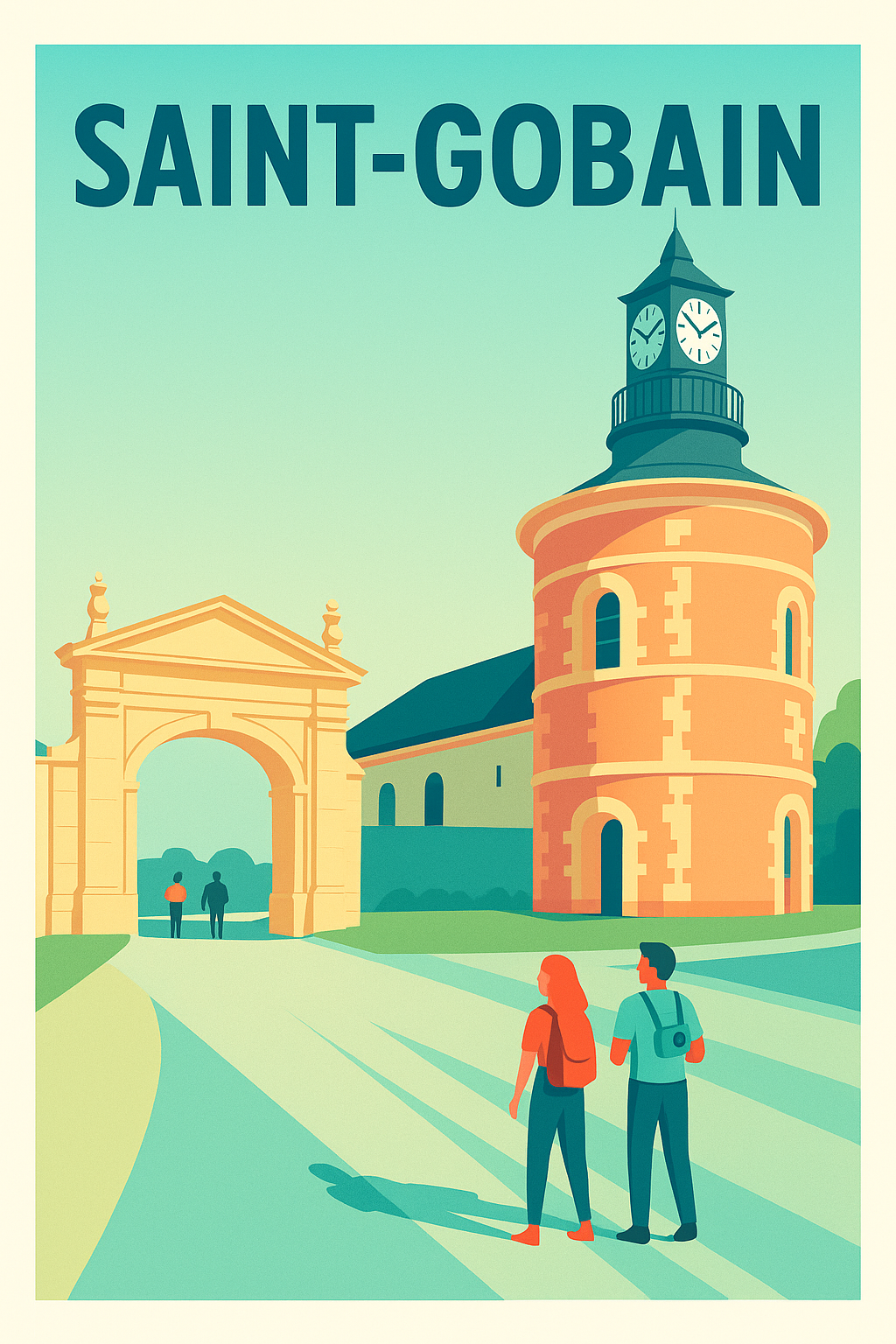 Affiche de Saint-Gobain - L'élégance historique au cœur de la nature