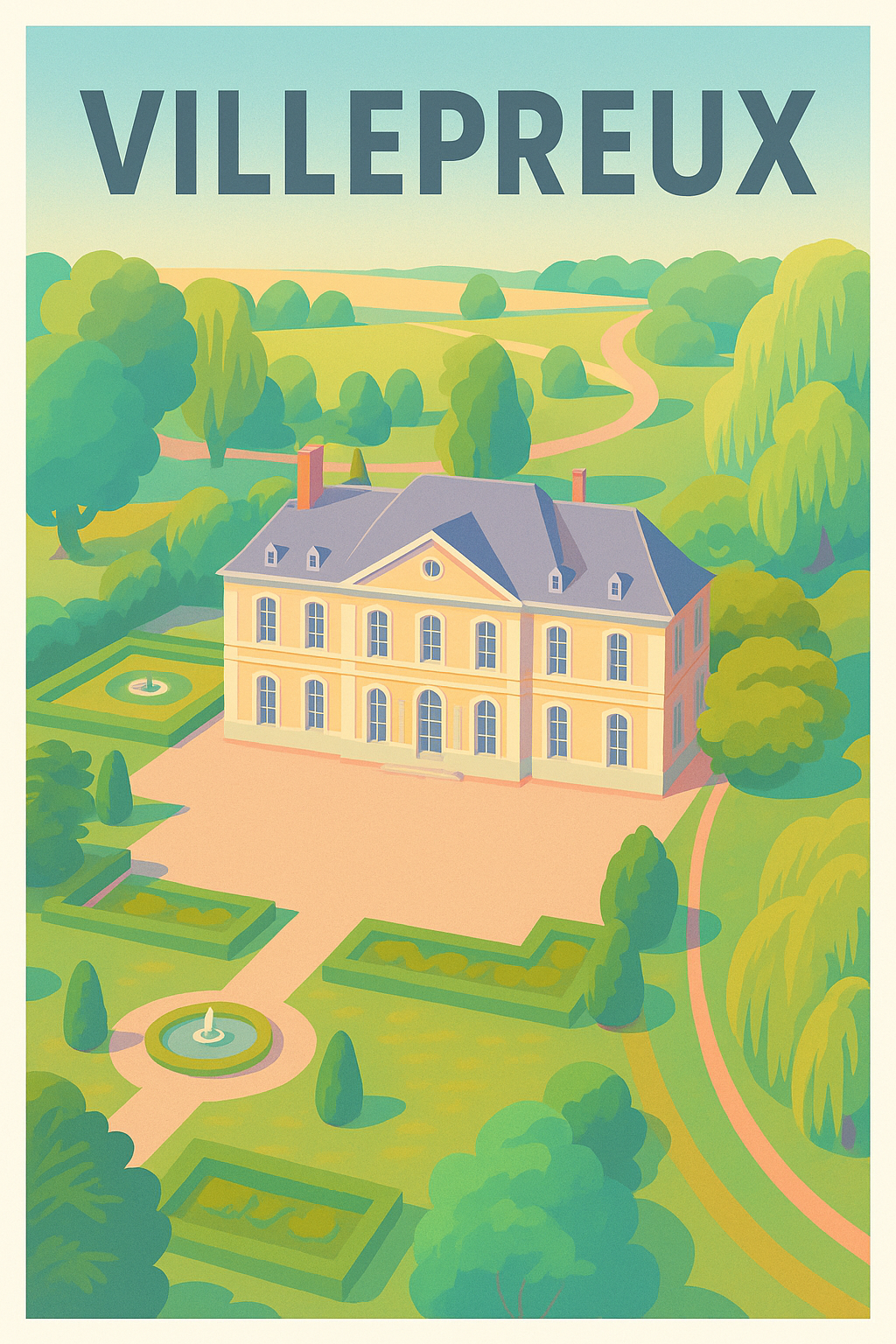 Affiche de Villepreux - Élégance et Sérénité en Paysage Champêtre
