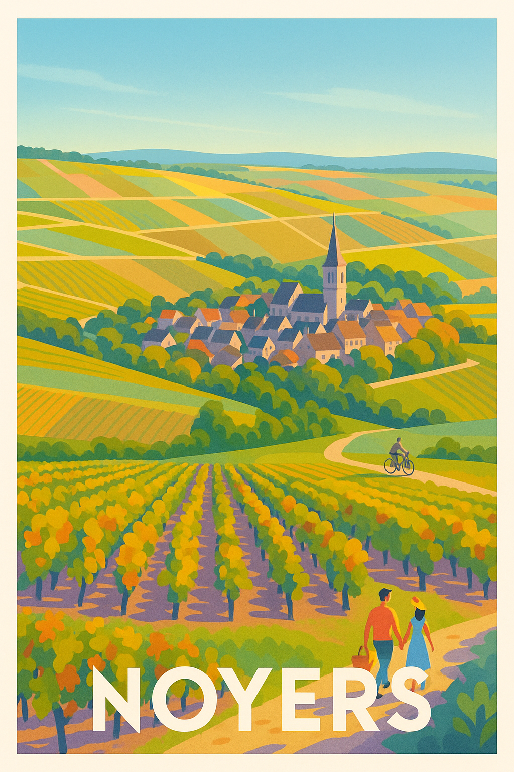 Affiche Noyers — Charme authentique au cœur des vignobles · poster d'art de Noyers
