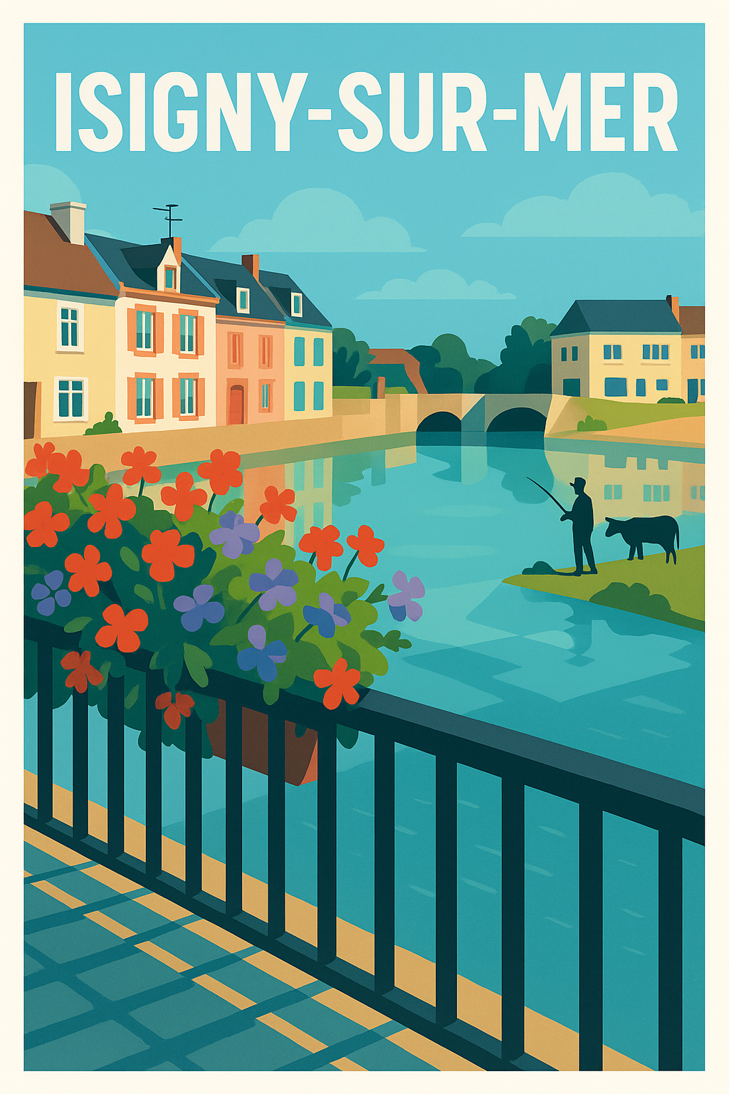 Affiche de Isigny-sur-Mer - L'élégance paisible au fil de l'eau
