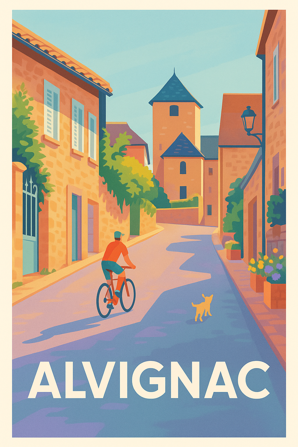 Affiche Alvignac — Balade paisible au cœur du village · poster d'art de Alvignac