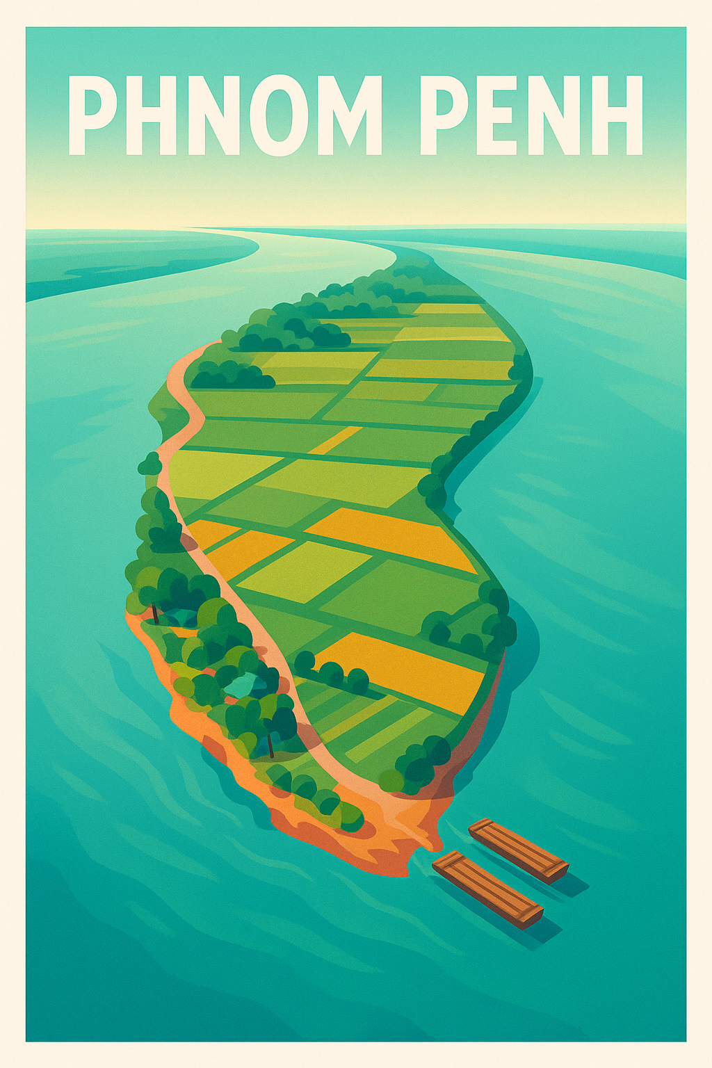 Affiche de Phnom Penh - Vibrante île au cœur du Mékong