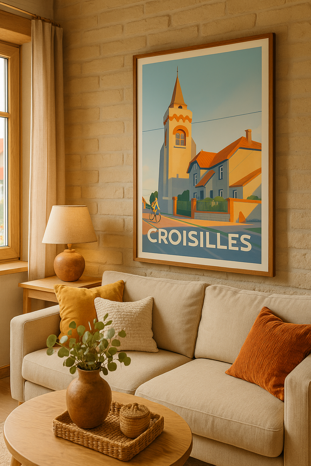 Mise en situation Affiche Croisilles - Sérénité au cœur du village