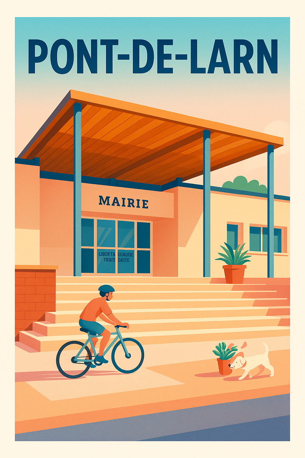 Affiche de Pont-de-Larn - L'entrée paisible de la mairie