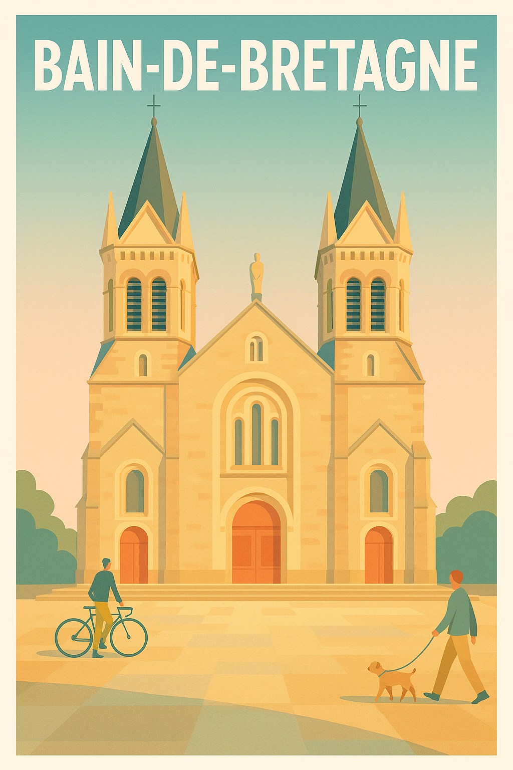Affiche de Bain-de-Bretagne - Charme paisible du centre-ville