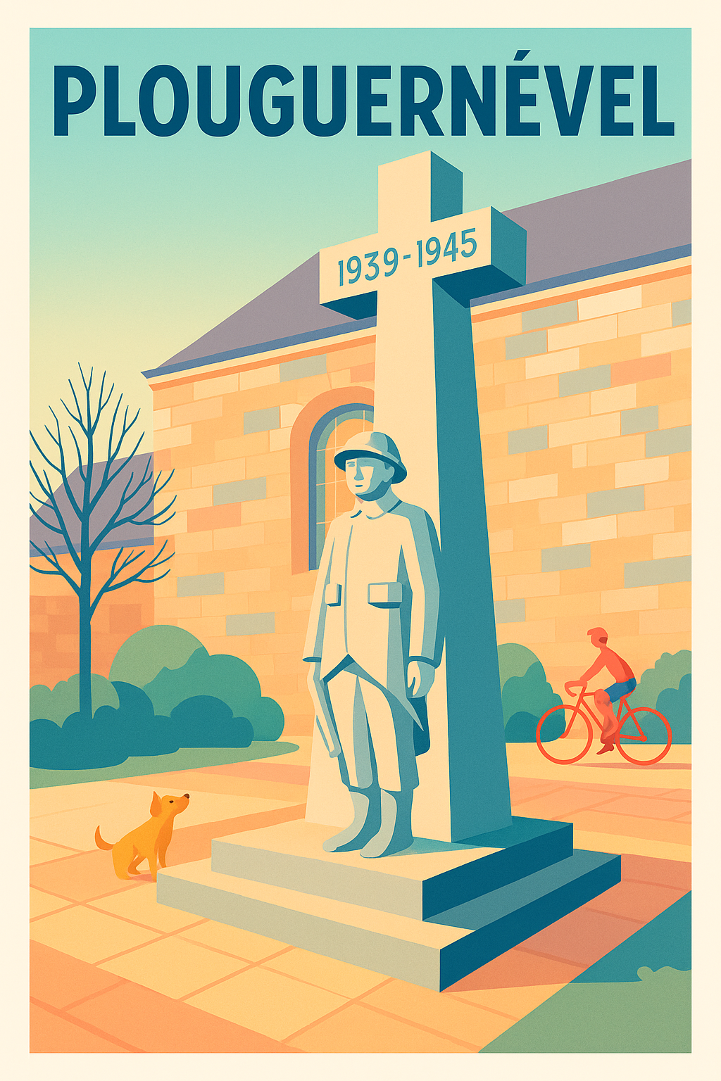 Affiche de Plouguernével - Hommage et mémoire en poster vintage