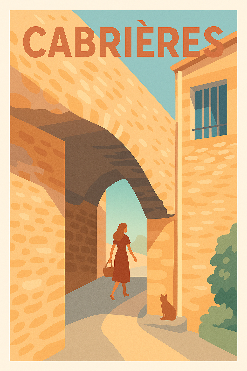 Affiche de Cabrières - Promenade ensoleillée au cœur du village