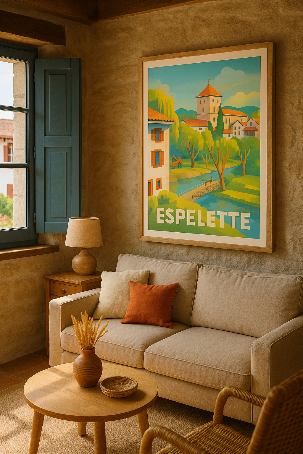Mise en situation Affiche de Espelette - Douceur et charme basque au fil de l'eau