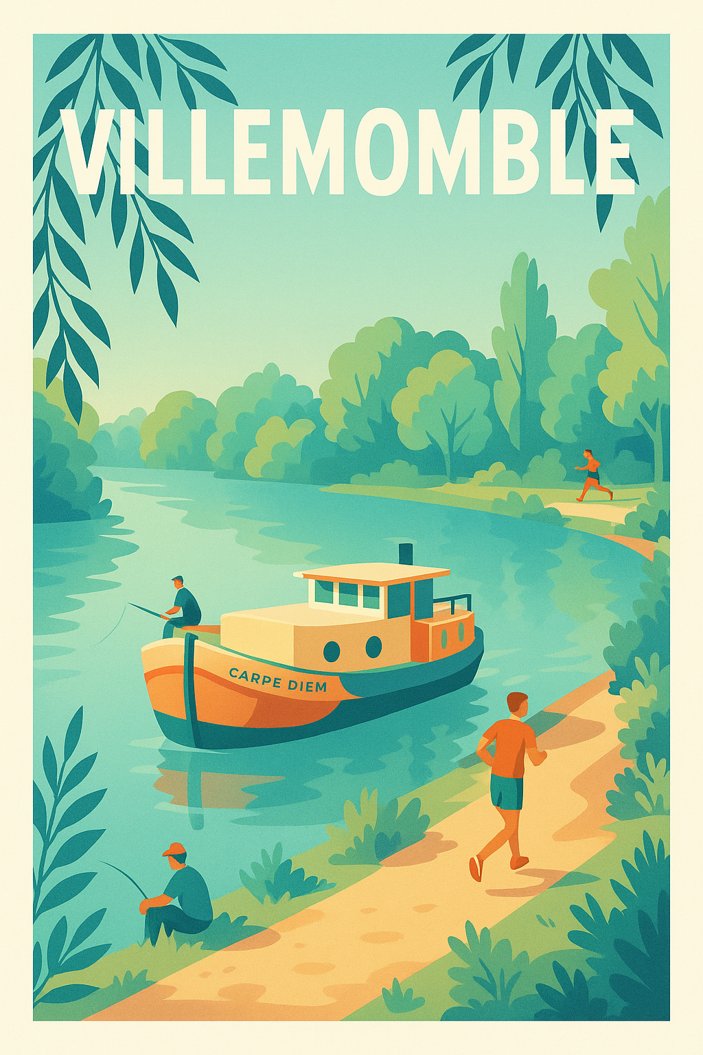 Affiche Villemomble — Évasion et sérénité au fil de l'eau · poster d'art de Villemomble