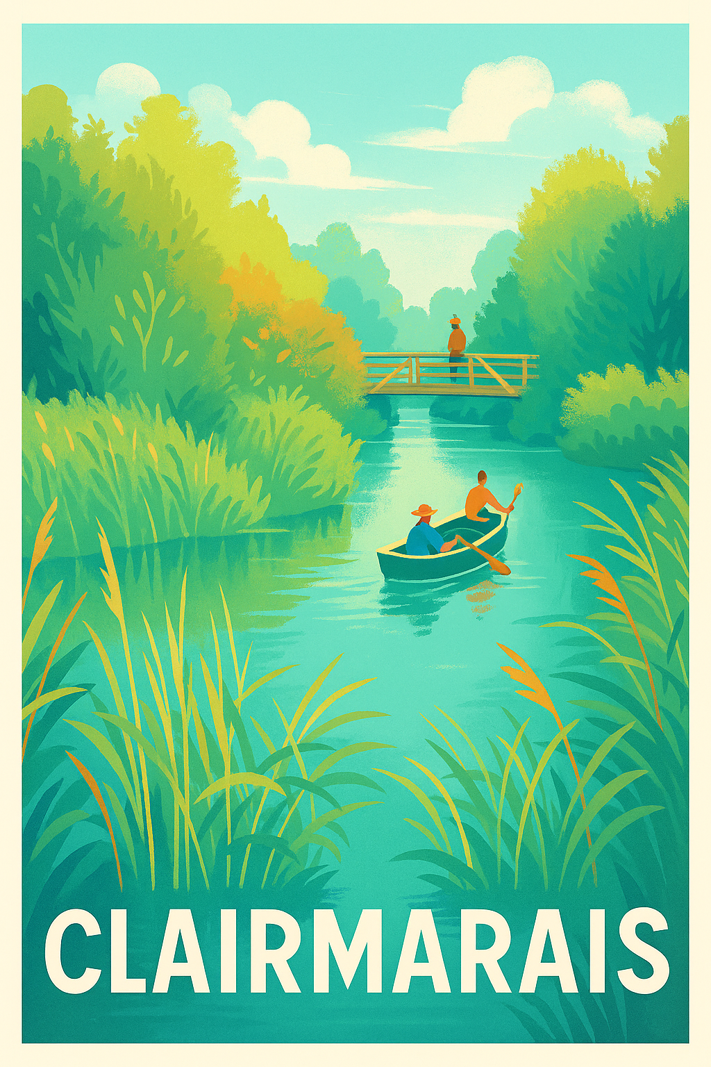 Affiche Clairmarais — Évasion paisible au fil de l'eau · poster d'art de Clairmarais