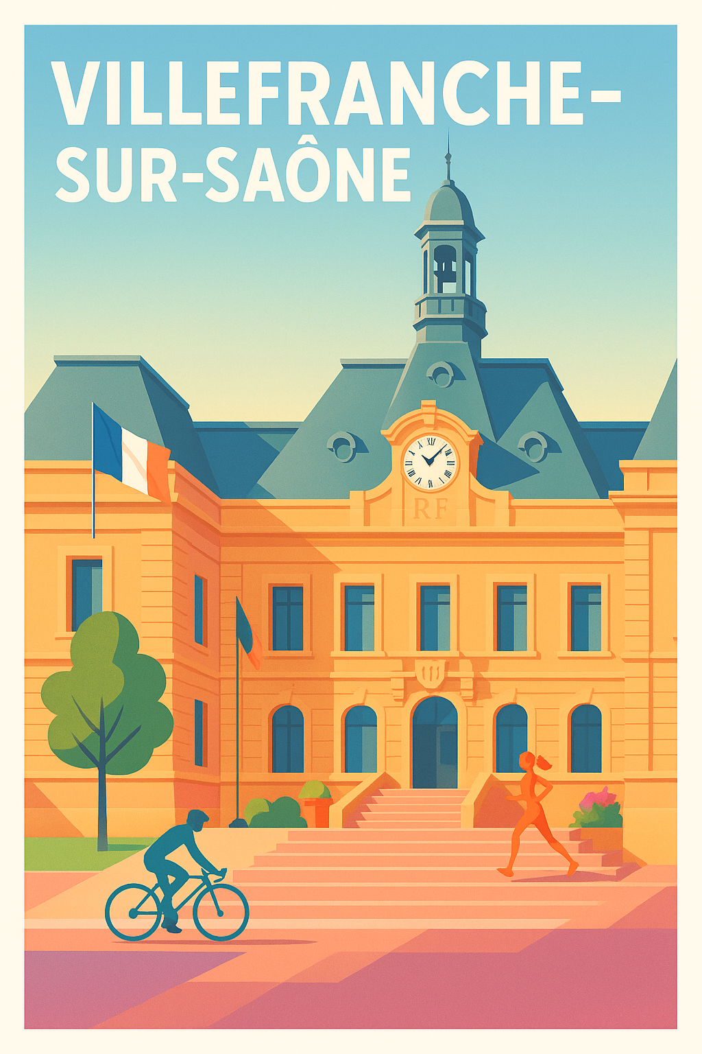 Affiche de Villefranche-sur-Saône - L'élégance architecturale au cœur de la ville