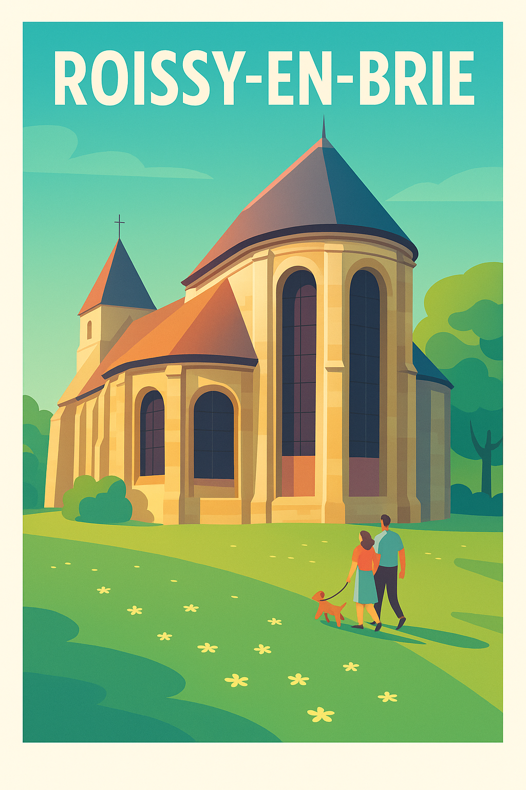 Affiche Roissy-en-Brie — Douceur et patrimoine à découvrir · poster d'art de Roissy-en-Brie