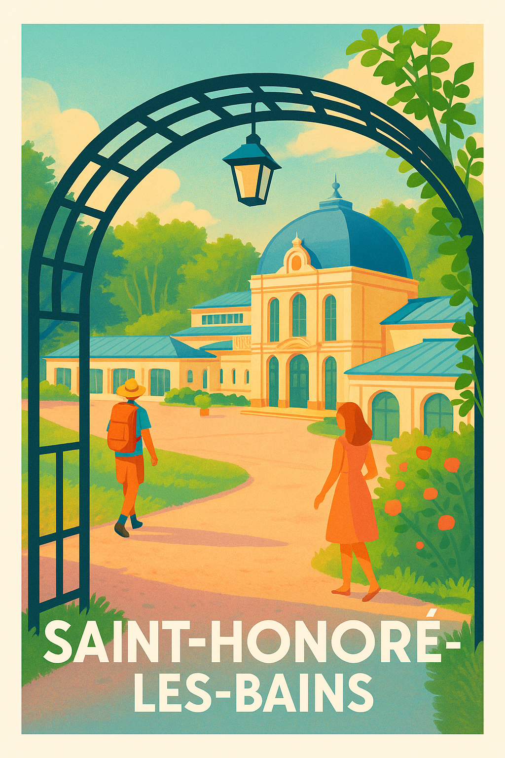 Affiche Saint-Honoré-les-Bains — Escapade au cœur d’un élégance intemporelle · poster d'art de Saint-Honoré-les-Bains