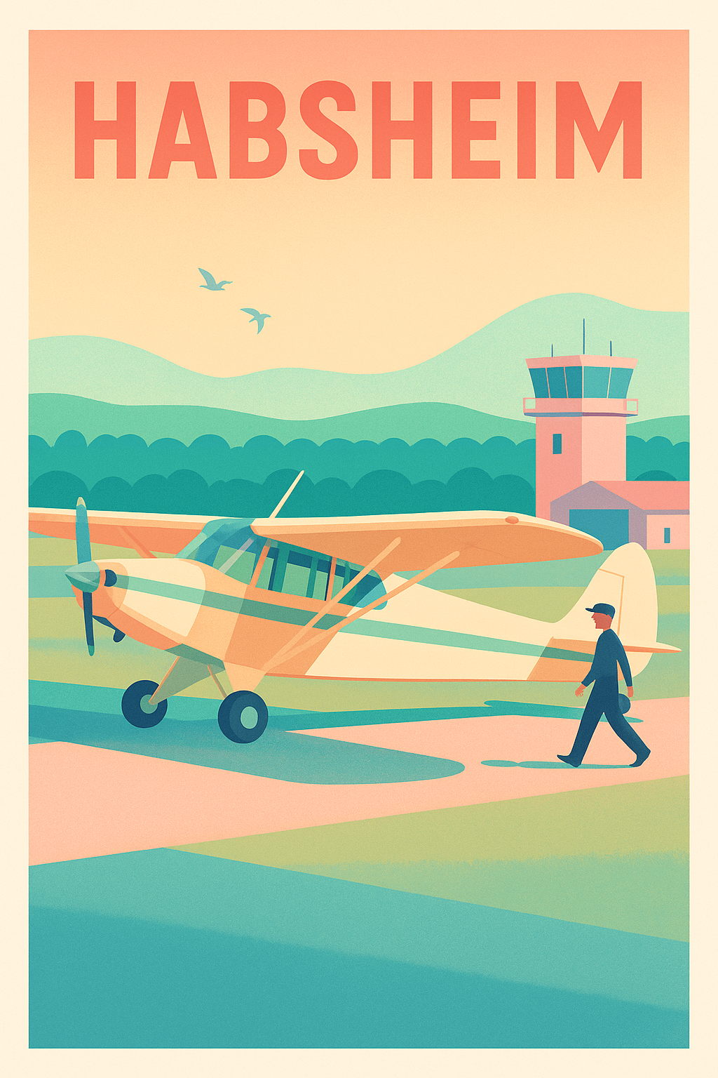 Affiche de Habsheim - L'escapade aérienne vintage