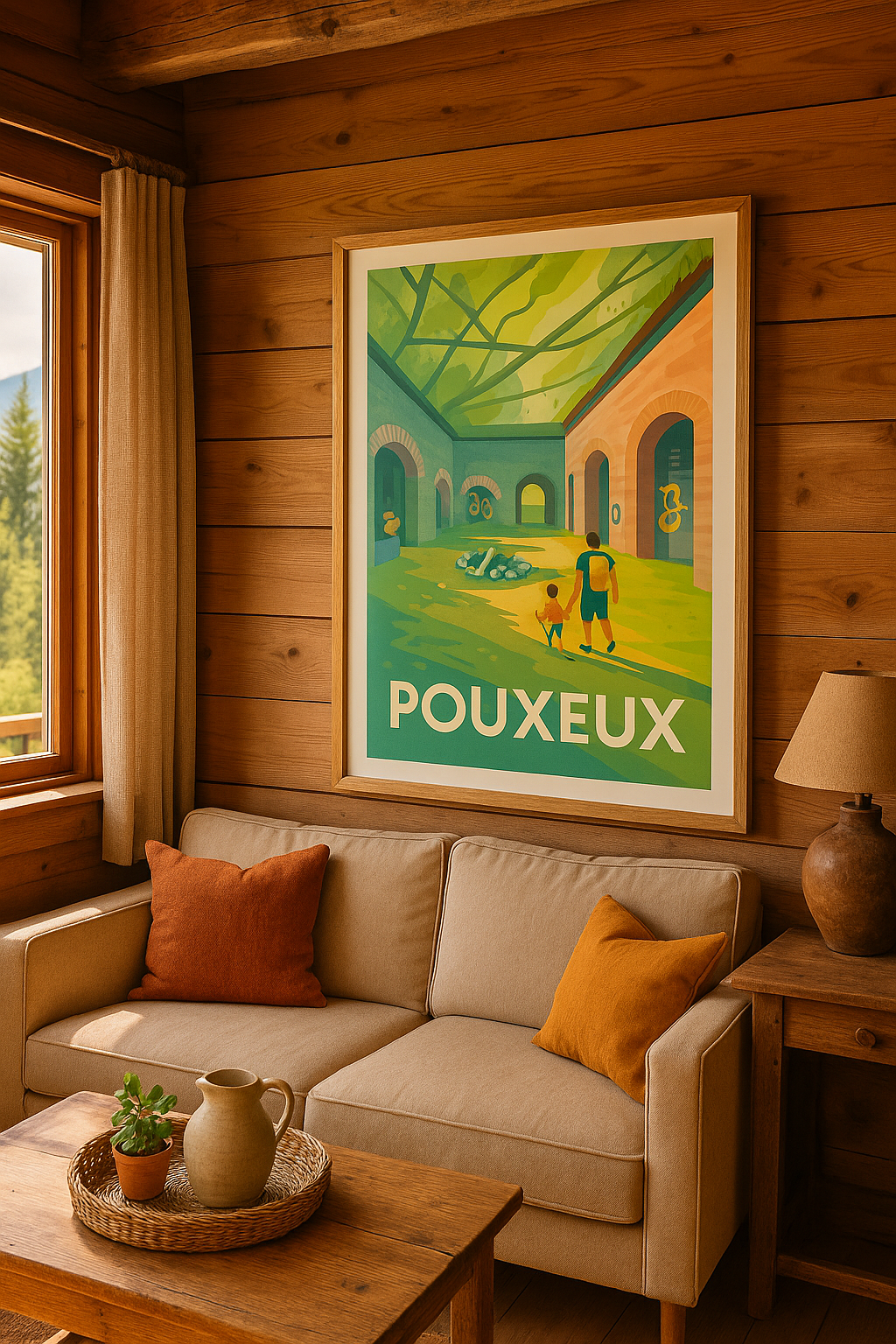 Mise en situation Affiche Pouxeux - Un havre de nature et de patrimoine