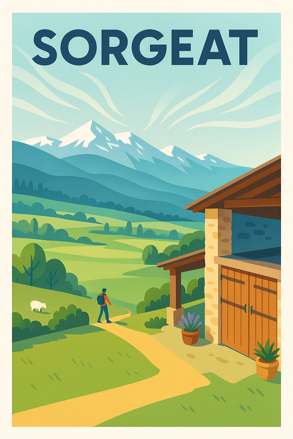 Affiche Sorgeat — Promenade au cœur des montagnes verdoyantes · poster d'art de Sorgeat